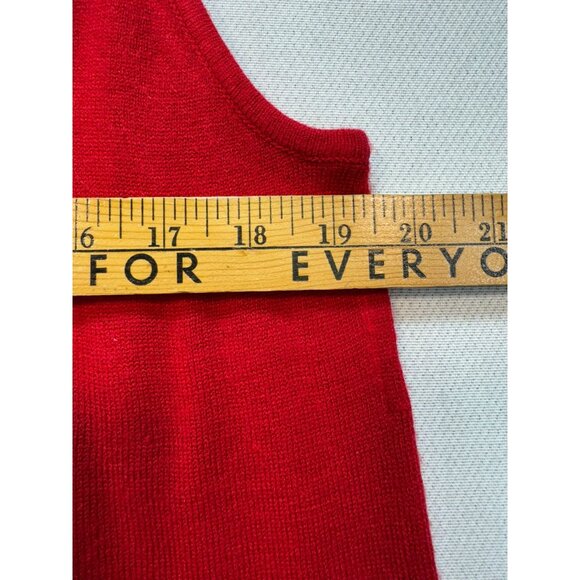 Vintage Designers Originals Sleeveless Knit Sweater Top PLRed Embroidered Holid - Picture 5 of 8
